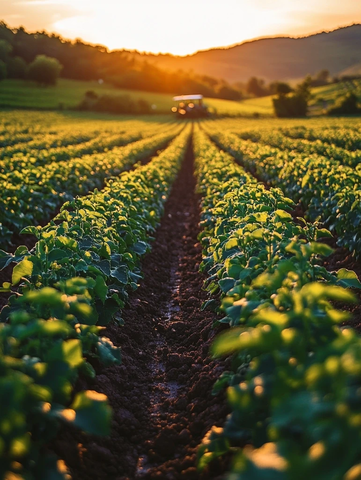 丰收有序的农田