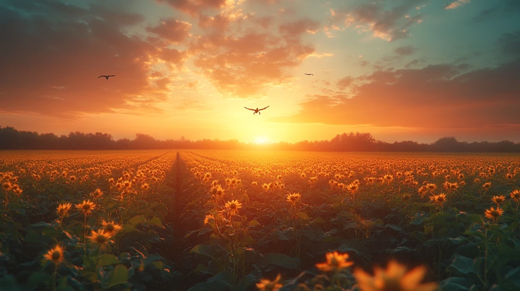 无人机俯瞰大豆田