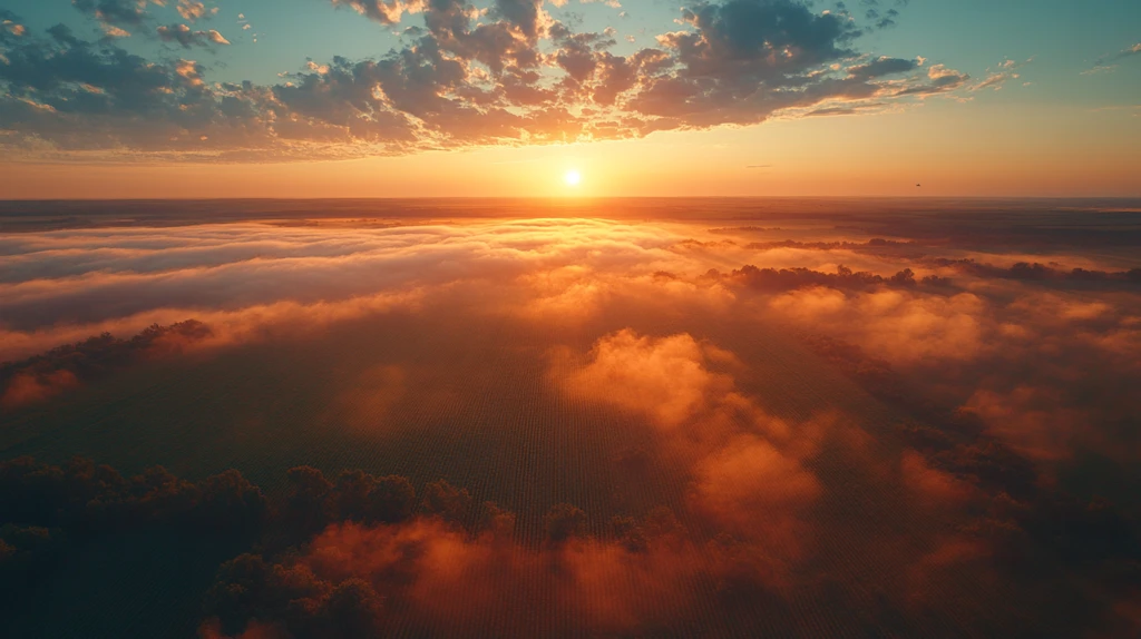 无人机俯瞰大豆田