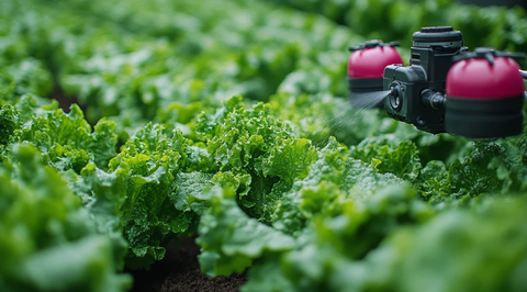 无人机喷洒蔬菜