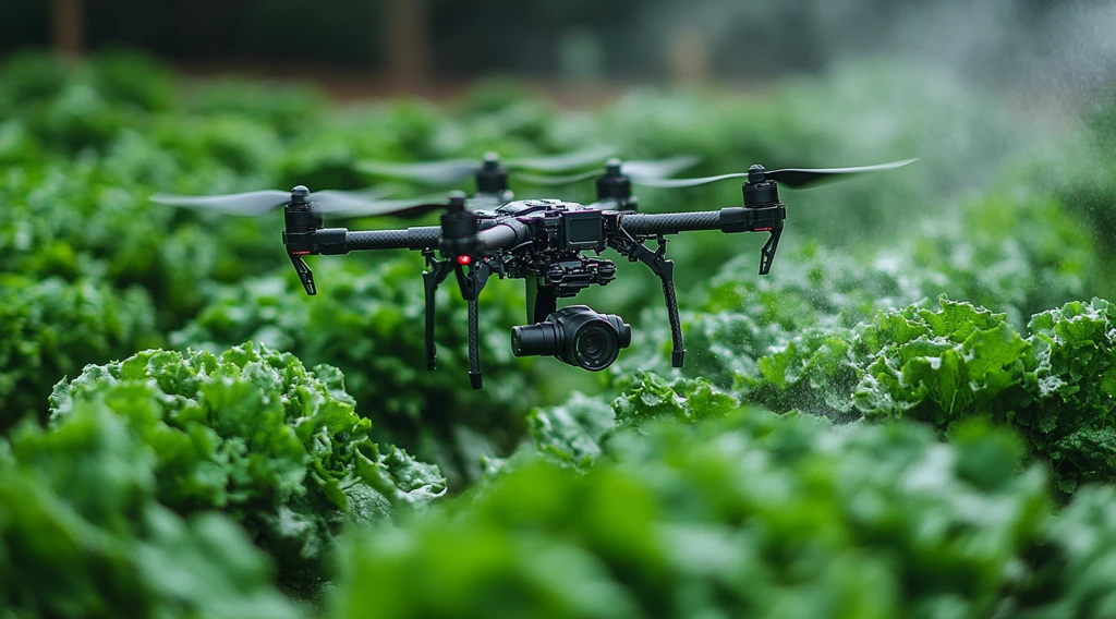 无人机喷洒蔬菜