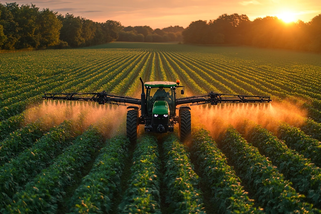 无人机喷洒糖田