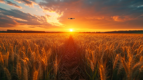 无人机农田上空