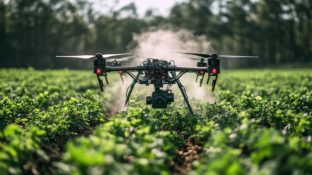 无人机喷洒农田