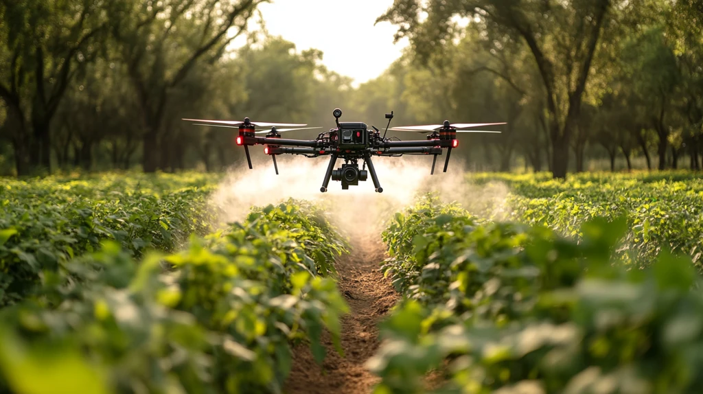 无人机喷洒农田