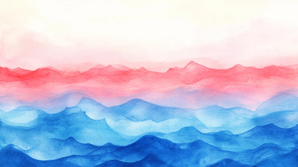 抽象水彩山水画