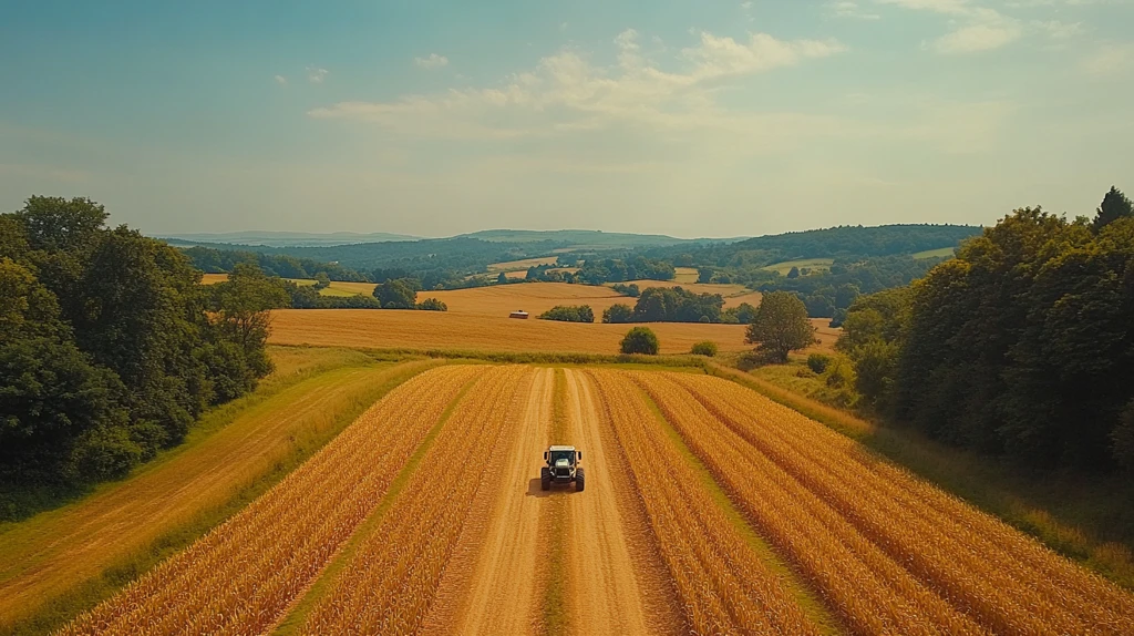 玉米地与拖拉机