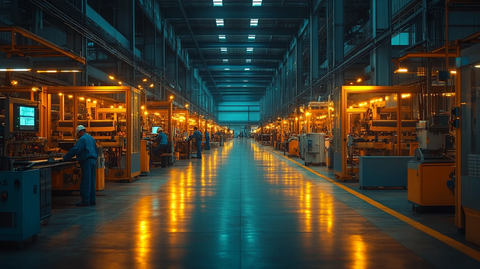 工厂人员操作设备