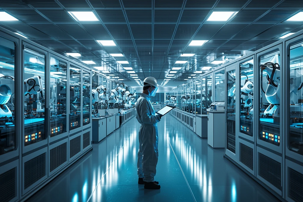 机器人厂房工作场景