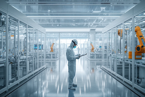 机器人厂房工作场景