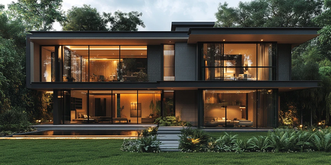 玻璃窗夜光绿景屋