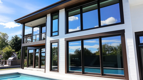 白色墙体与玻璃窗