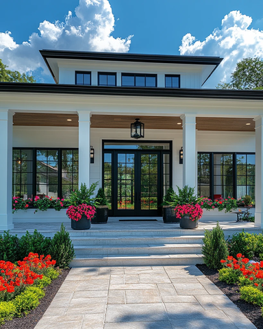 白色外墙现代住宅