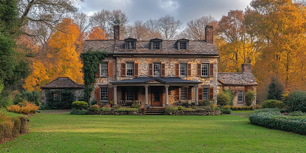 乡村大宅全景照