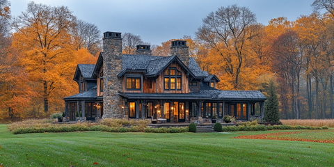 乡村大宅全景照