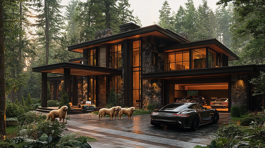 山庄与德国牧羊犬