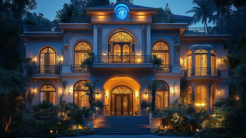 白色拱形窗阳台豪宅