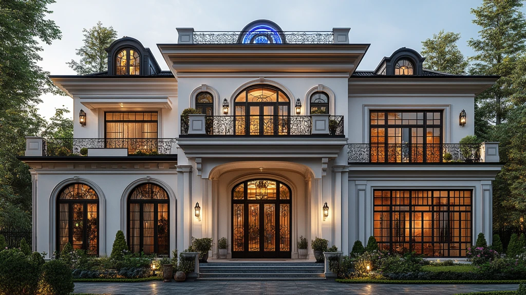 白色拱形窗阳台豪宅