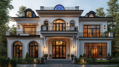 白色拱形窗阳台豪宅