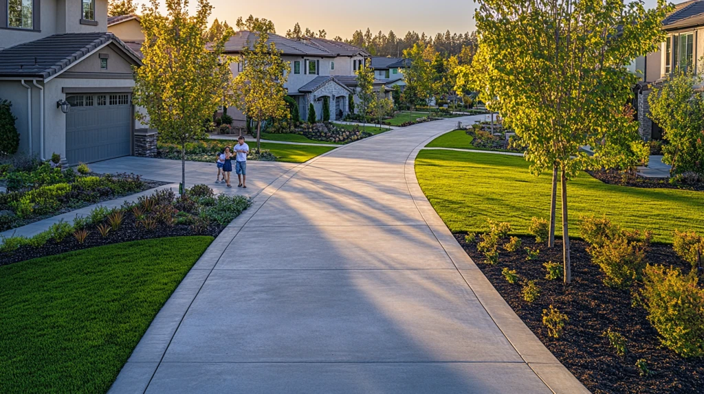 灰色混凝土车道