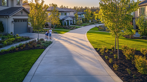 灰色混凝土车道