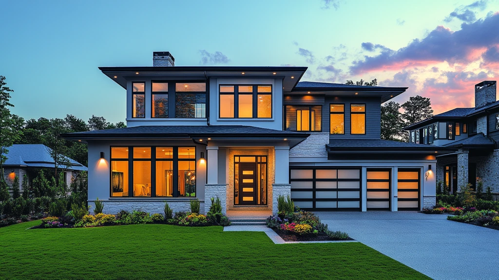 灰色房屋白窗框