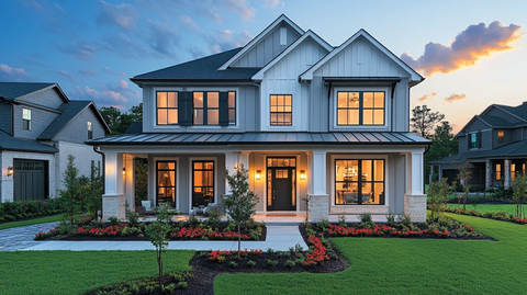 灰色房屋白窗框