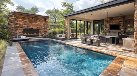 泳池户外厨房设计