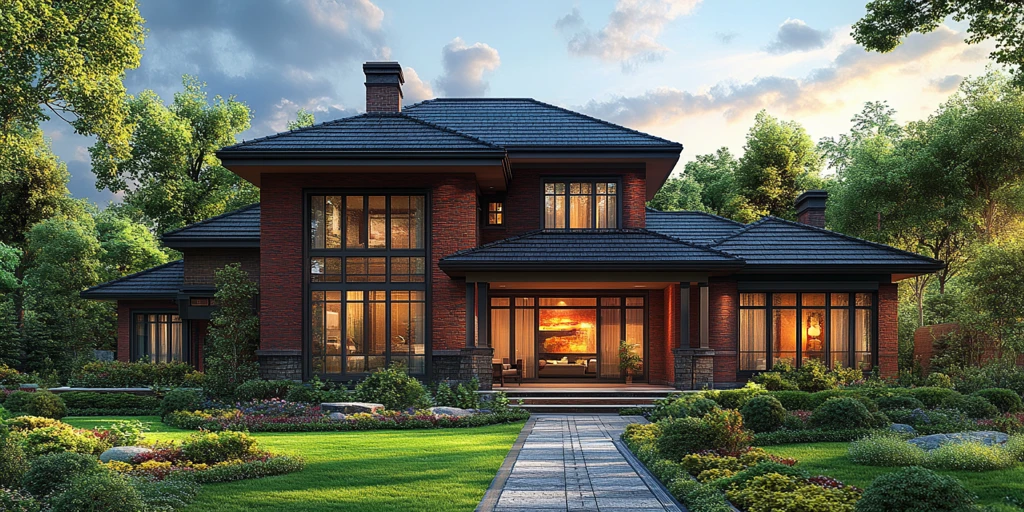 夏日住宅与庭院