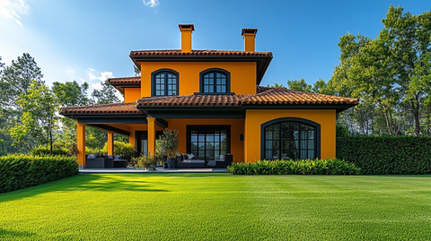 金色别墅绿地蓝天