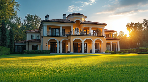 金色别墅绿地蓝天