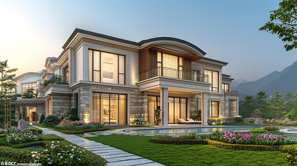 中式别墅金辉夏影