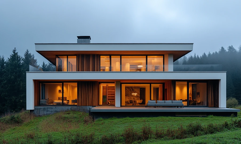 木屋绿草森林景