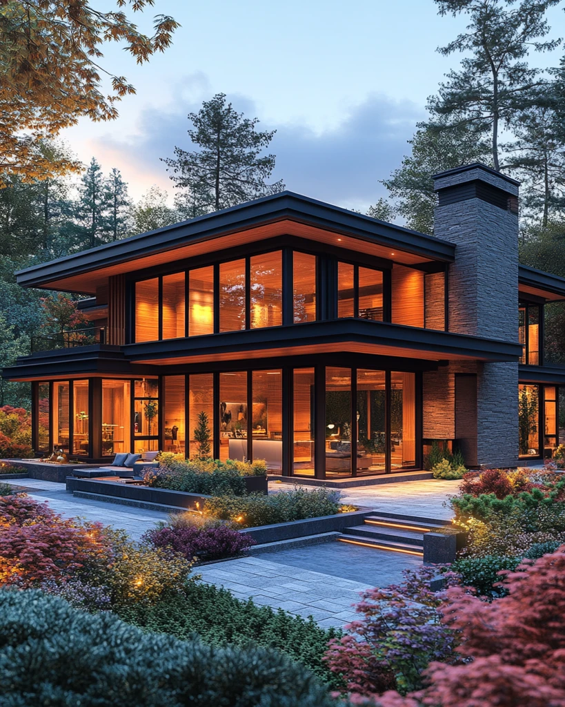 深林绿渐变豪宅外立面