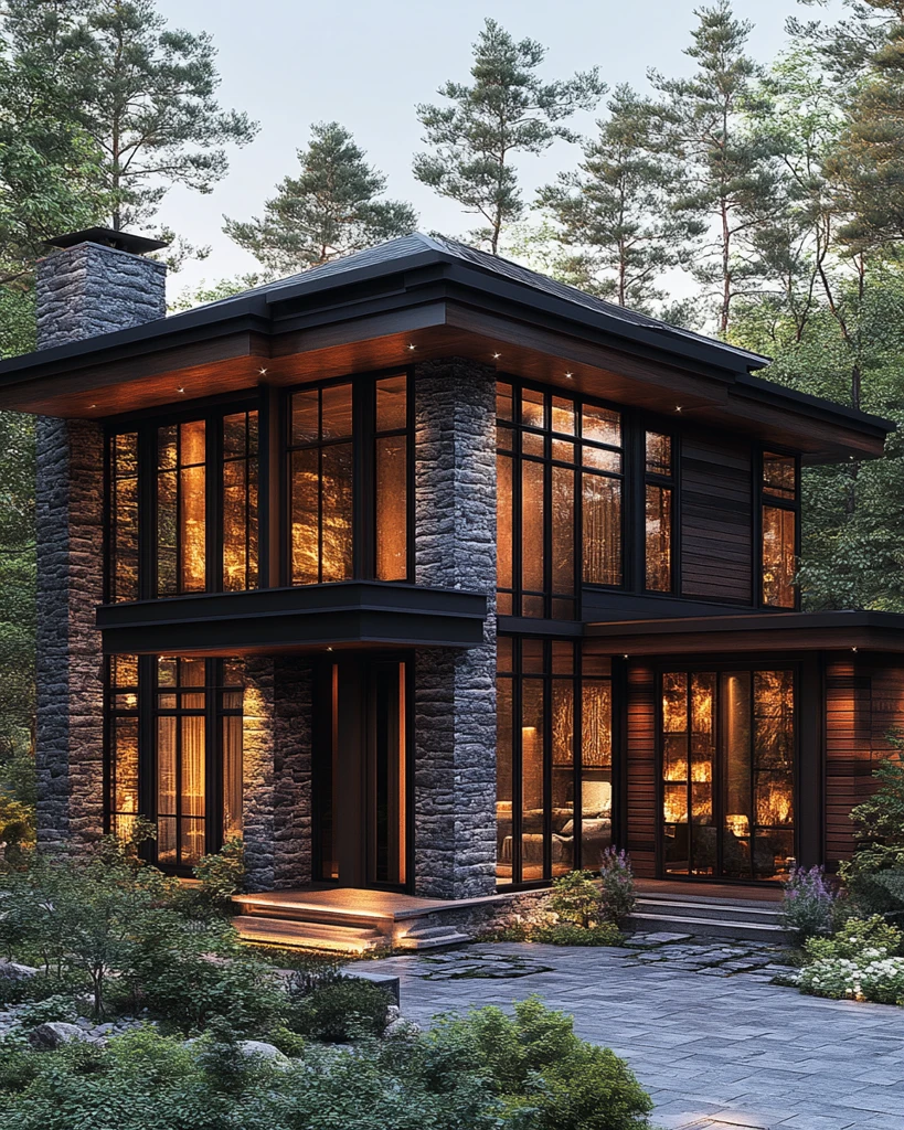 深林绿渐变豪宅外立面