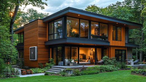 现代住宅外置热泵