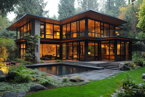 玻璃屋顶现代宅院