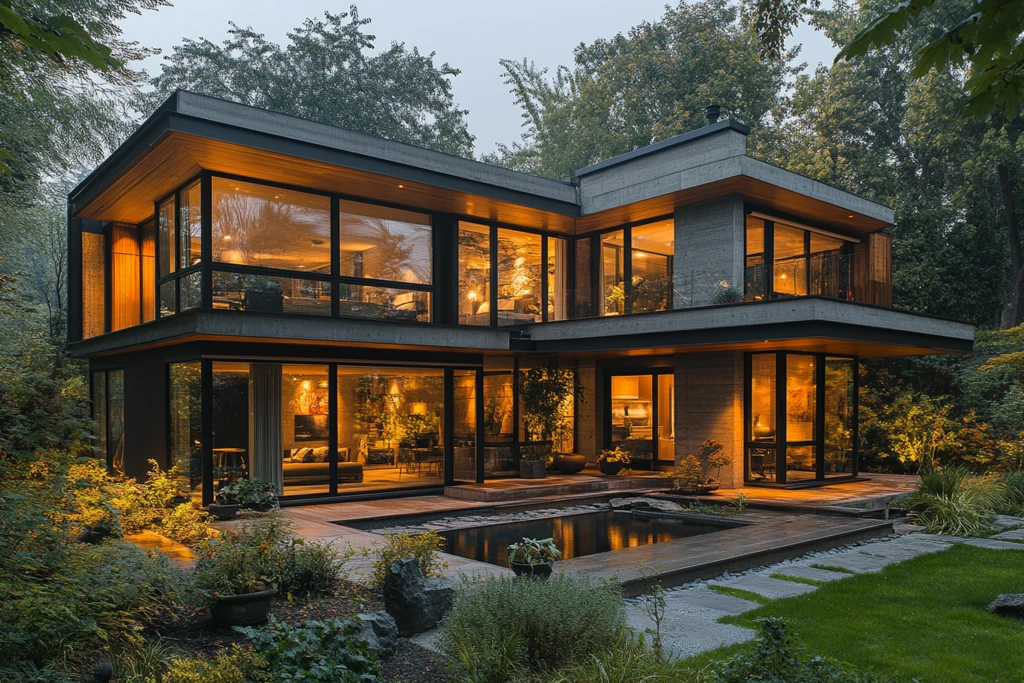 玻璃屋顶现代宅院