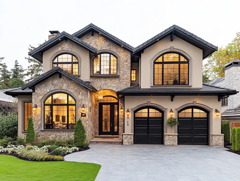 贝壳色豪华住宅外观