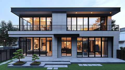 灰色瓷砖墙现代住宅