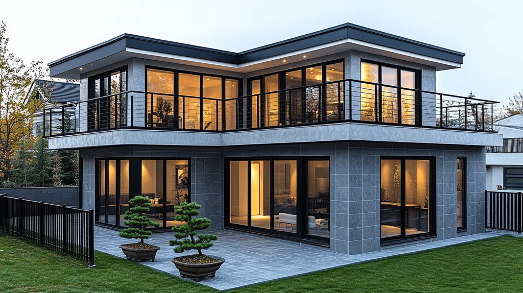 灰色瓷砖墙现代住宅