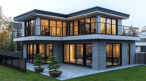 灰色瓷砖墙现代住宅