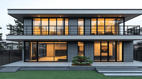 灰色瓷砖墙现代住宅