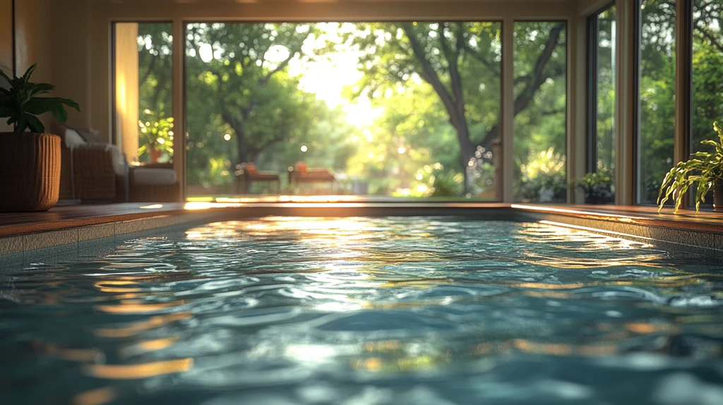 泳池边的静谧时光