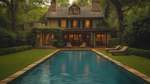 泳池边的静谧时光