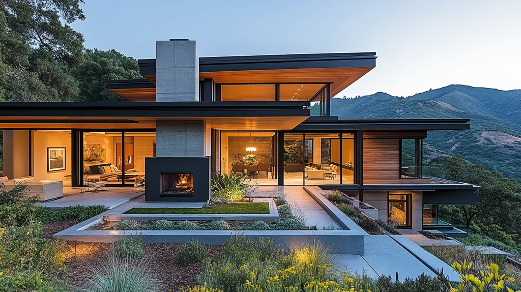 混凝土山间居所