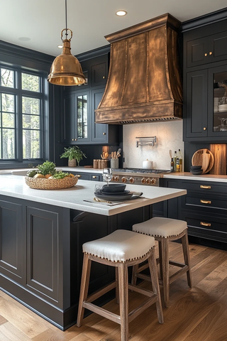 白石台面橡木地板