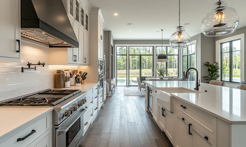 白色橱柜木地板