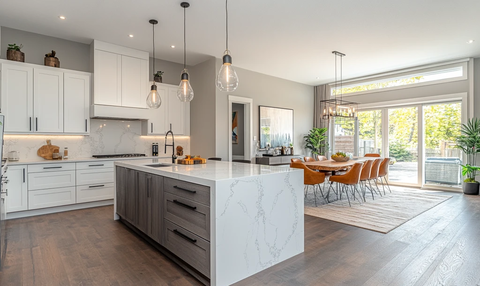 白色橱柜木地板