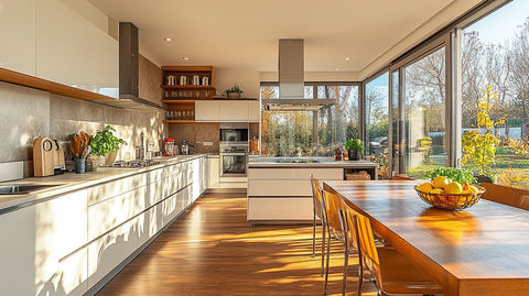 白色厨房自然光